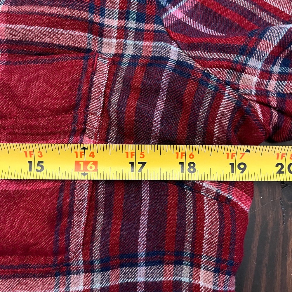 Lucky Brand Women’s Red and Navy Plaid Flannel Shirt, Size Small - Picture 4 of 6